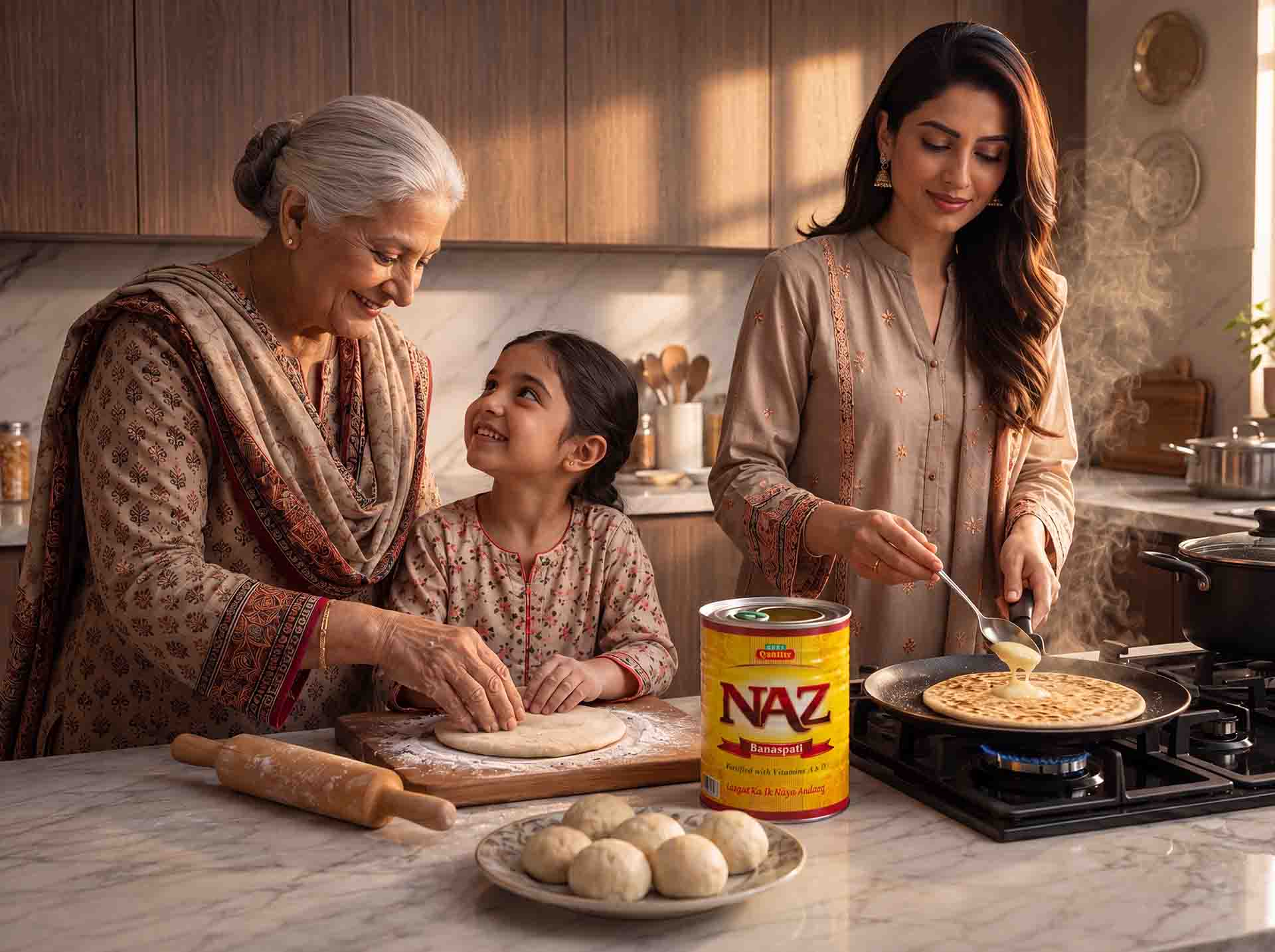 Traditional Pakistani biryani with Naz cooking oil