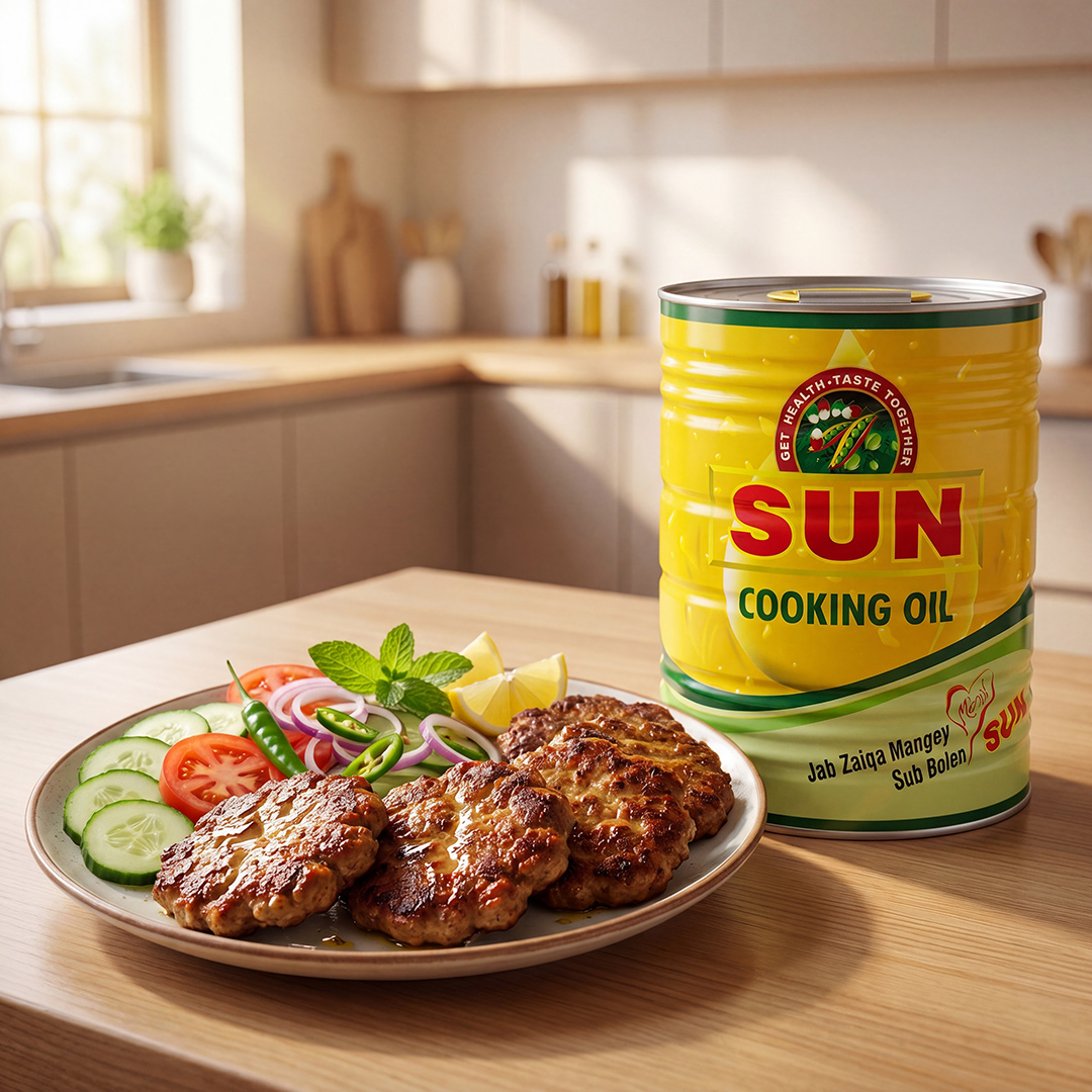 SUN sunflower oil with kebabs